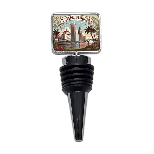 Tampa, Florida FL Travel City State Stamp Wine Bottle Stopper