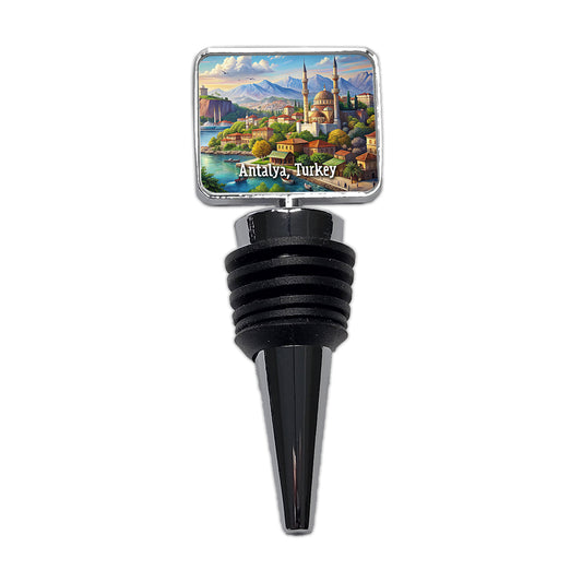 Antalya, Turkey Travel City Country Stamp Wine Bottle Stopper