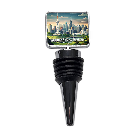 Auckland, New Zealand Travel City Country Stamp Wine Bottle Stopper