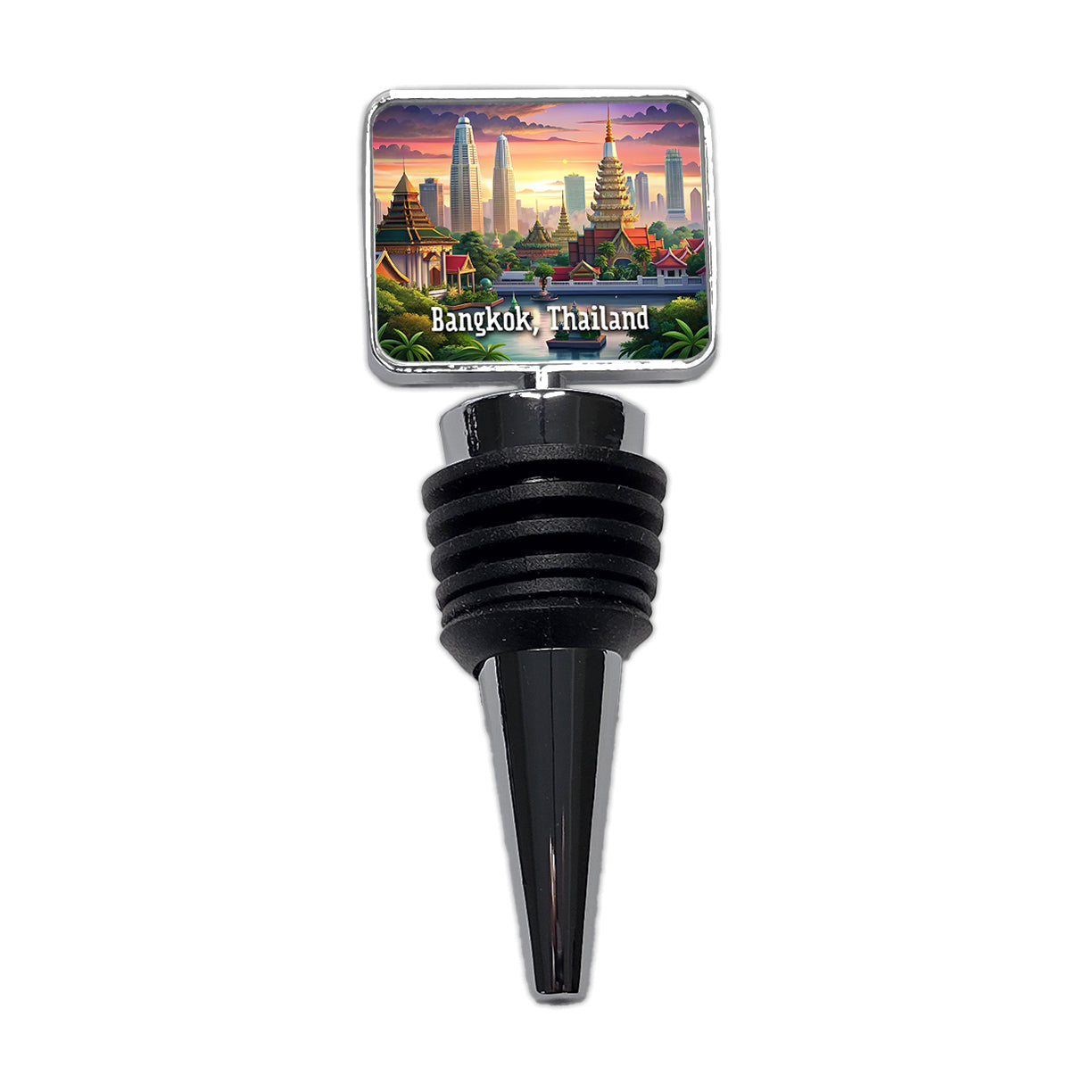 Bangkok, Thailand Travel City Country Stamp Wine Bottle Stopper