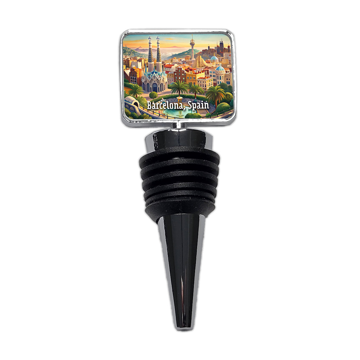 Barcelona, Spain Travel City Country Stamp Wine Bottle Stopper