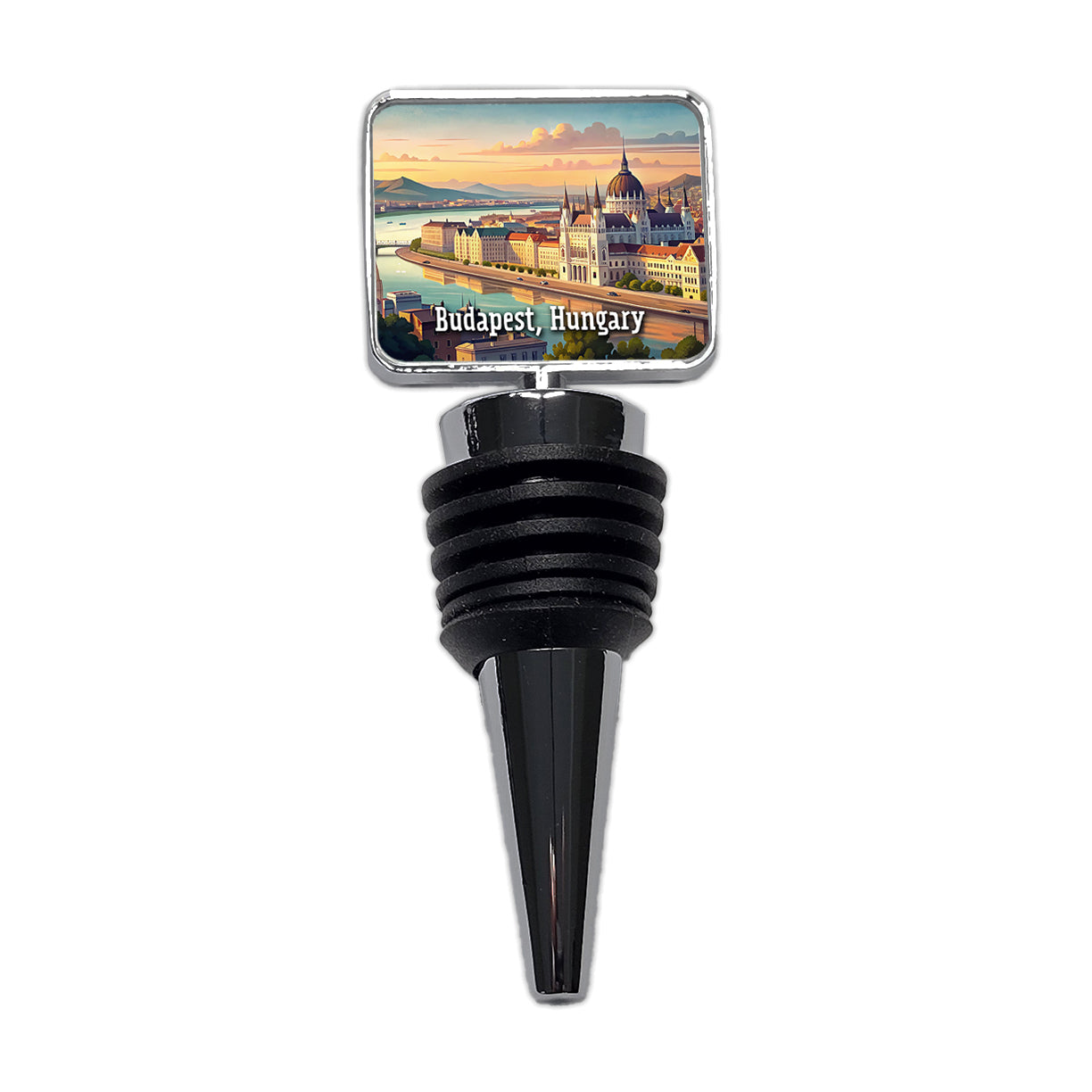 Budapest, Hungary Travel City Country Stamp Wine Bottle Stopper