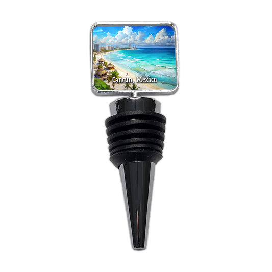 Cancun, Mexico Travel City Country Stamp Wine Bottle Stopper