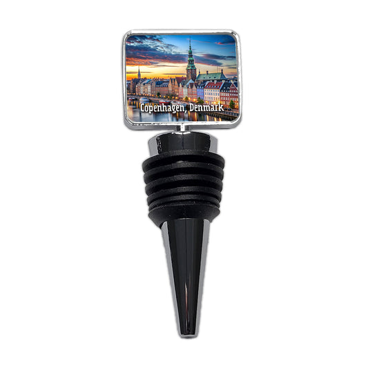 Copenhagen, Denmark Travel City Country Stamp Wine Bottle Stopper