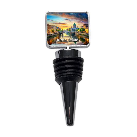 Dublin, Ireland Travel City Country Stamp Wine Bottle Stopper