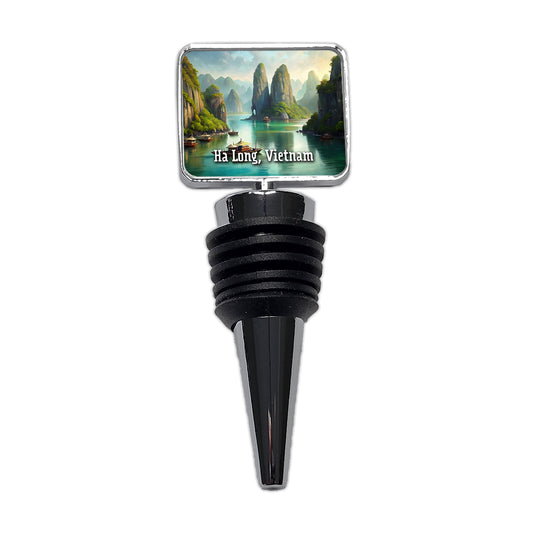 Ha Long, Vietnam Travel City Country Stamp Wine Bottle Stopper