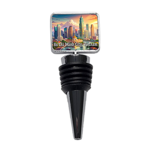 Ho Chi Minh City, Vietnam Travel City Country Stamp Wine Bottle Stopper