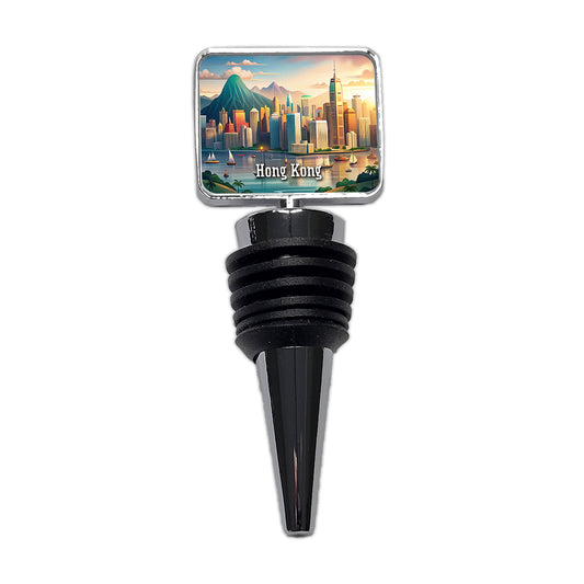 Hong Kong Travel City Country Stamp Wine Bottle Stopper