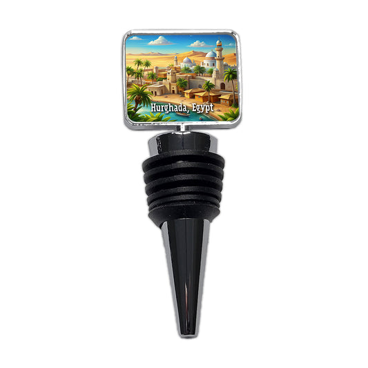 Hurghada, Egypt Travel City Country Stamp Wine Bottle Stopper