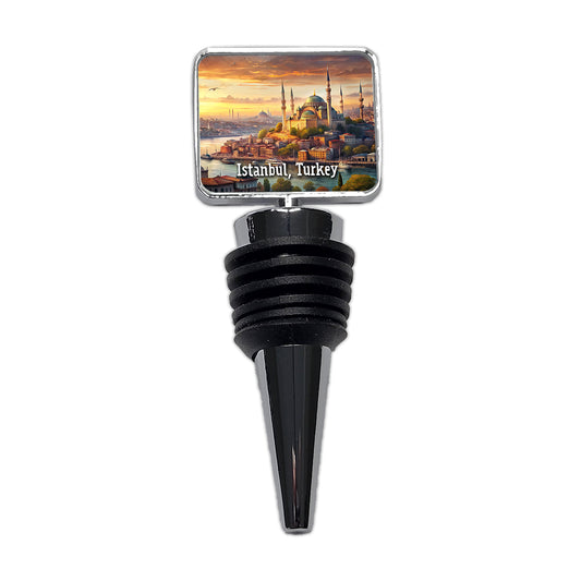 Istanbul, Turkey Travel City Country Stamp Wine Bottle Stopper
