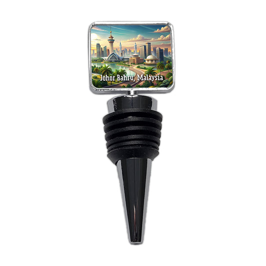 Johor Bahru, Malaysia Travel City Country Stamp Wine Bottle Stopper