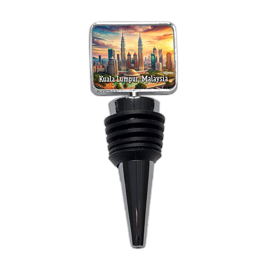 Kuala Lumpur, Malaysia Travel City Country Stamp Wine Bottle Stopper