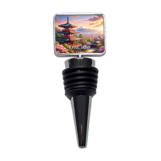 Kyoto, Japan Travel City Country Stamp Wine Bottle Stopper