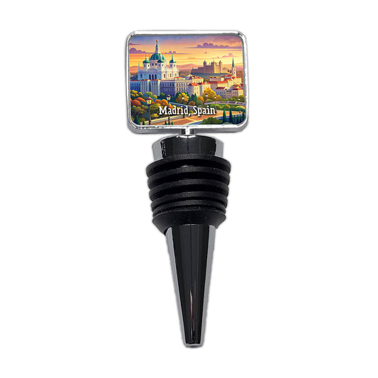 Madrid, Spain Travel City Country Stamp Wine Bottle Stopper