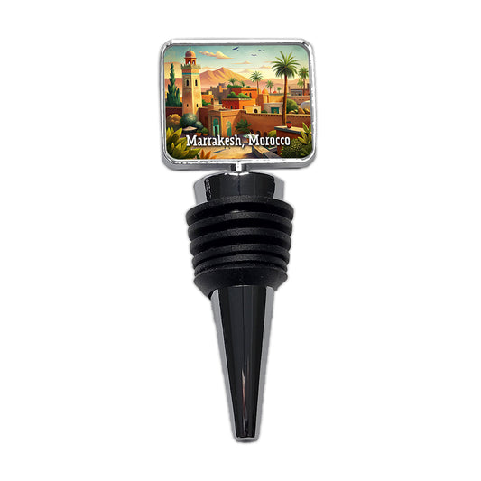 Marrakesh, Morocco Travel City Country Stamp Wine Bottle Stopper