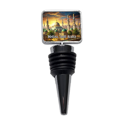 Medina, Saudi Arabia Travel City Country Stamp Wine Bottle Stopper