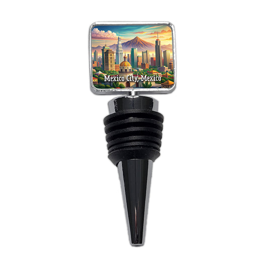 Mexico City, Mexico Travel City Country Stamp Wine Bottle Stopper