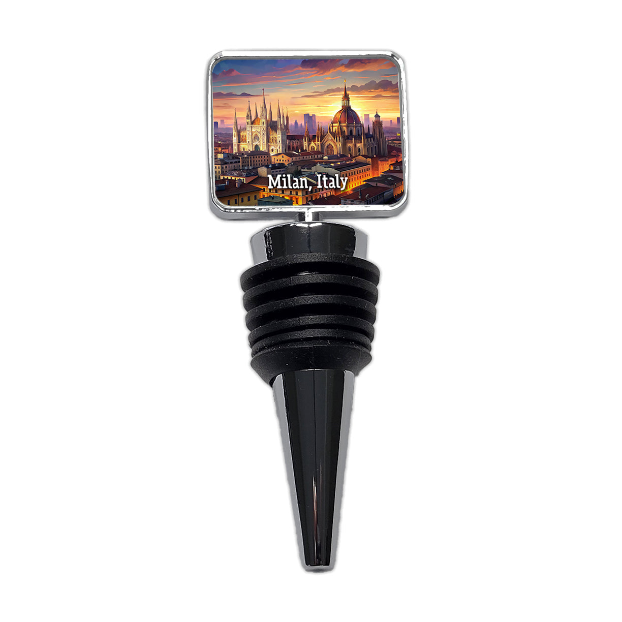 Milan, Italy Travel City Country Stamp Wine Bottle Stopper