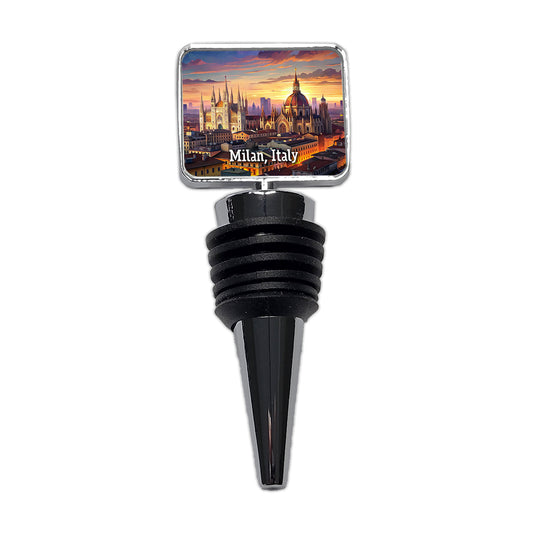 Milan, Italy Travel City Country Stamp Wine Bottle Stopper