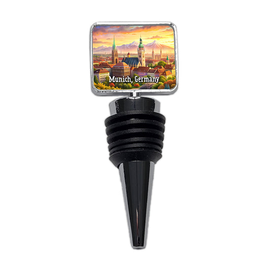 Munich, Germany Travel City Country Stamp Wine Bottle Stopper
