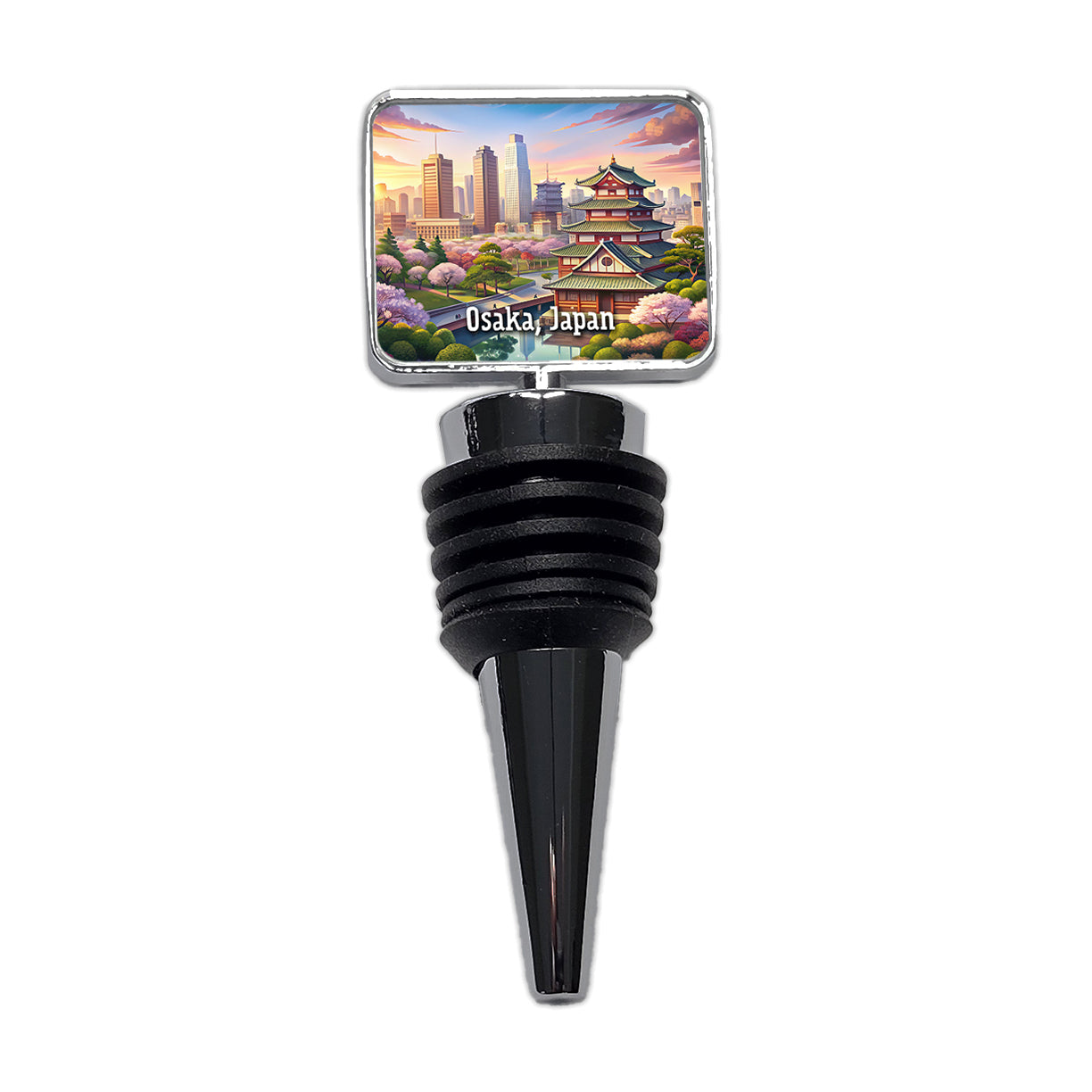 Osaka, Japan Travel City Country Stamp Wine Bottle Stopper
