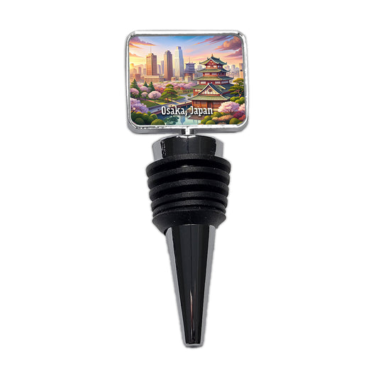 Osaka, Japan Travel City Country Stamp Wine Bottle Stopper