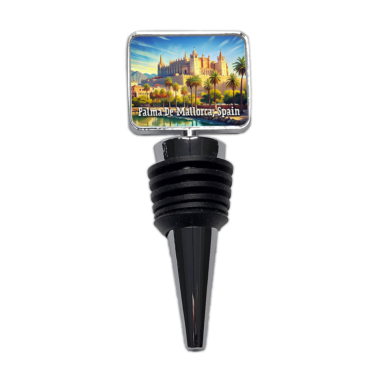 Palma De Mallorca, Spain Travel City Country Stamp Wine Bottle Stopper