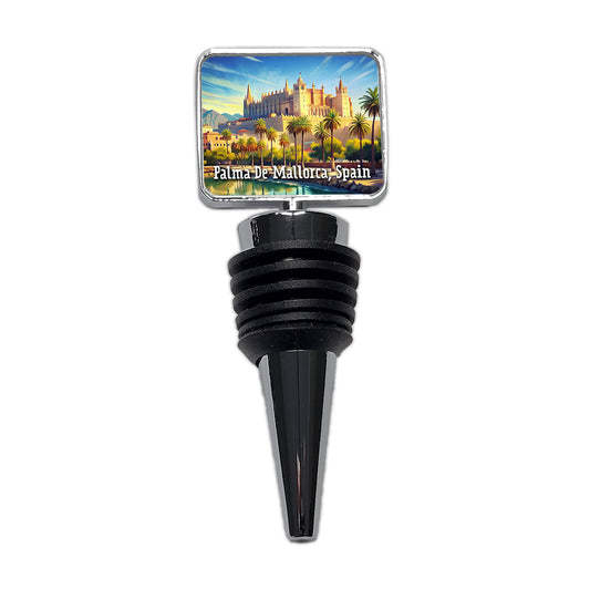 Palma De Mallorca, Spain Travel City Country Stamp Wine Bottle Stopper
