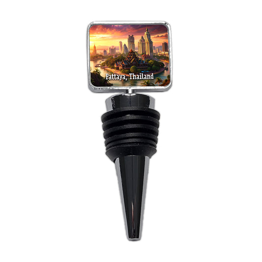 Pattaya, Thailand Travel City Country Stamp Wine Bottle Stopper