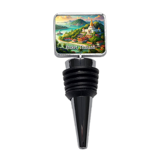 Phuket, Thailand Travel City Country Stamp Wine Bottle Stopper