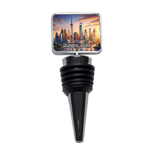 Shanghai, China Travel City Country Stamp Wine Bottle Stopper