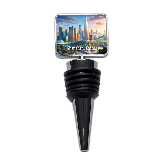Shenzhen, China Travel City Country Stamp Wine Bottle Stopper