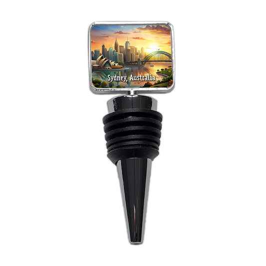 Sydney, Australia Travel City Country Stamp Wine Bottle Stopper