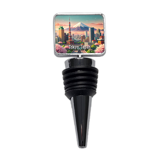 Tokyo, Japan Travel City Country Stamp Wine Bottle Stopper