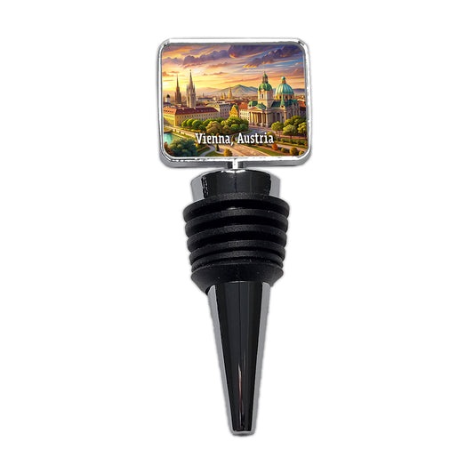 Vienna, Austria Travel City Country Stamp Wine Bottle Stopper