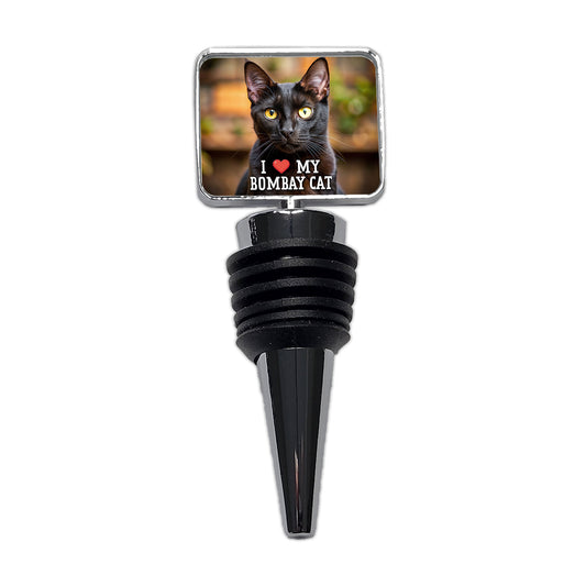 I Love My Bombay Cat Heart Wine Bottle Stopper
