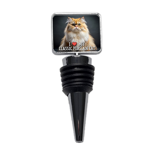 I Love My Classic Persian Cat Heart Wine Bottle Stopper