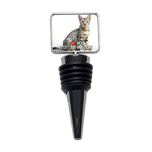 I Love My Egyptian Mau Cat Heart Wine Bottle Stopper