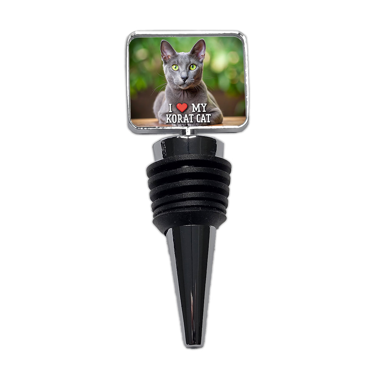 I Love My Korat Cat Heart Wine Bottle Stopper