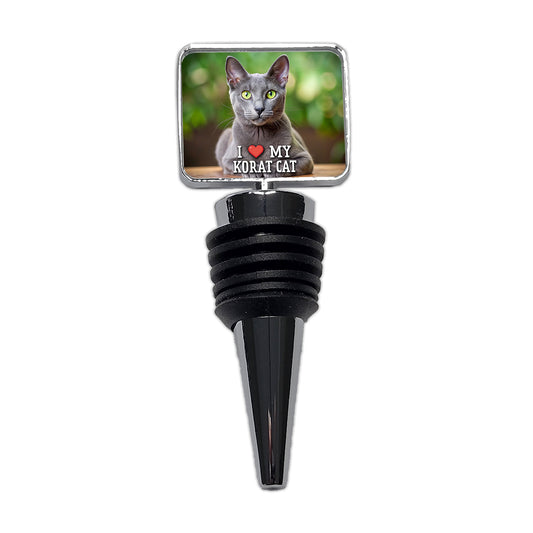 I Love My Korat Cat Heart Wine Bottle Stopper