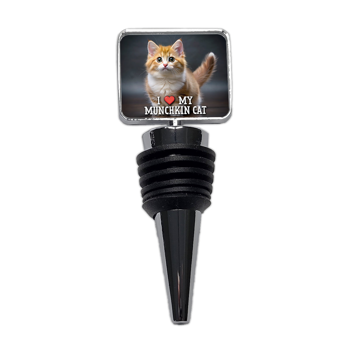 I Love My Munchkin Cat Heart Wine Bottle Stopper
