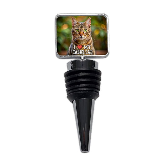 I Love My Tabby Cat Heart Wine Bottle Stopper