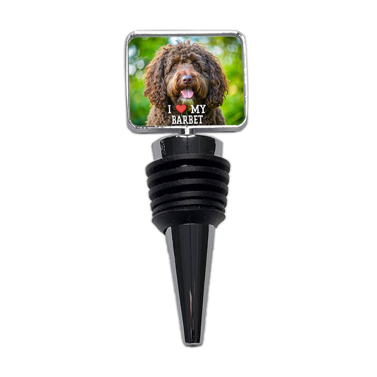 I Love My Barbet Dog Heart Wine Bottle Stopper