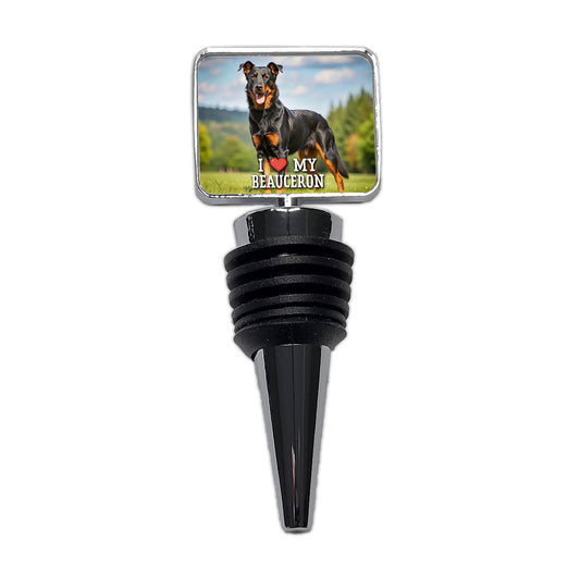 I Love My Beauceron Dog Heart Wine Bottle Stopper