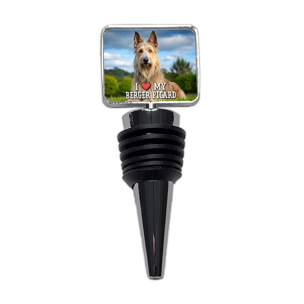 I Love My Berger Picard Dog Heart Wine Bottle Stopper