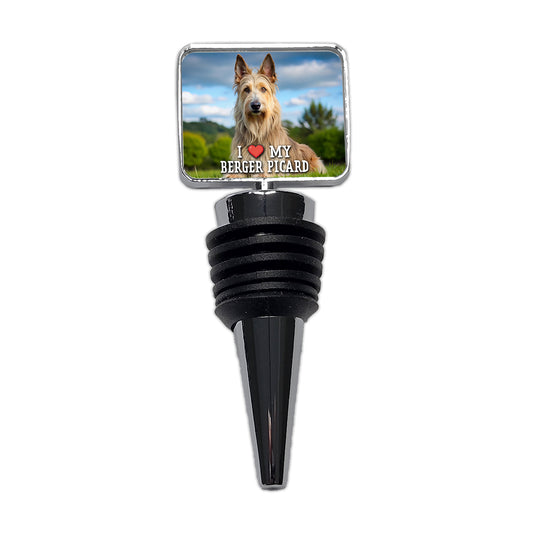 I Love My Berger Picard Dog Heart Wine Bottle Stopper