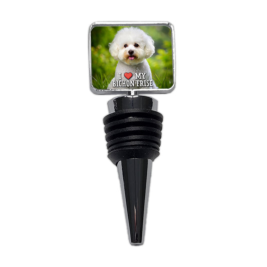 I Love My Bichon Frise Dog Heart Wine Bottle Stopper