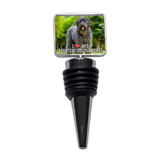 I Love My Bouviers Des Flandres Dog Heart Wine Bottle Stopper