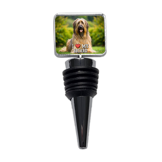 I Love My Briard Dog Heart Wine Bottle Stopper