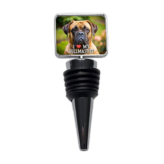 I Love My Bullmastiff Dog Heart Wine Bottle Stopper